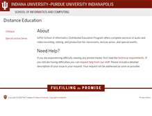 Tablet Screenshot of disted.informatics.iupui.edu