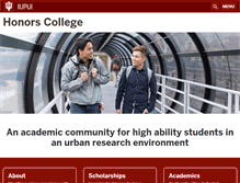 Tablet Screenshot of honorscollege.iupui.edu